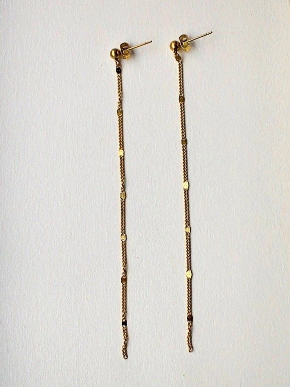 Gold-Tone Chain Drop Earrings Like New